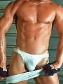 Muscle-bound studs nude workout....