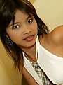 Asian teen in naughty school girl outfit