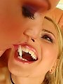Miscellaneous babes receive cum spit into their open mouths