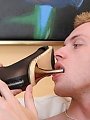 Hot cam girl fucks man with a strapon